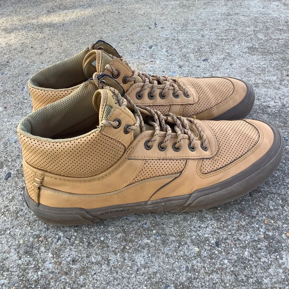 Speedy Top-Sider Rare Soletide 2-Eye Mid Mens Wheat Sneakers‎ STS24693 Size 10.5